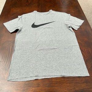 Nike Heather Gray Tee with Black Swoosh